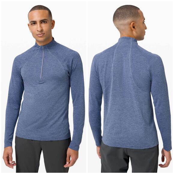 Lululemon Metal Vent Tech 1/2 Zip 2.0 Size Large Midnight Shadow Tempest Blue - Picture 1 of 7